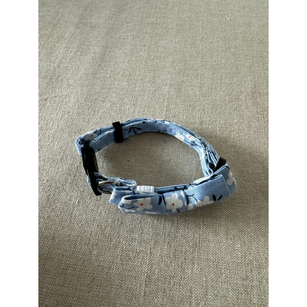 Blue Floral Kitten Collar Breakaway 6-9